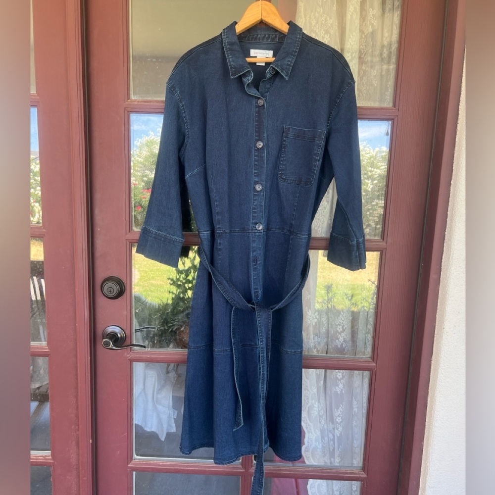 Liz Claiborne Indigo Chambray Midi Dress